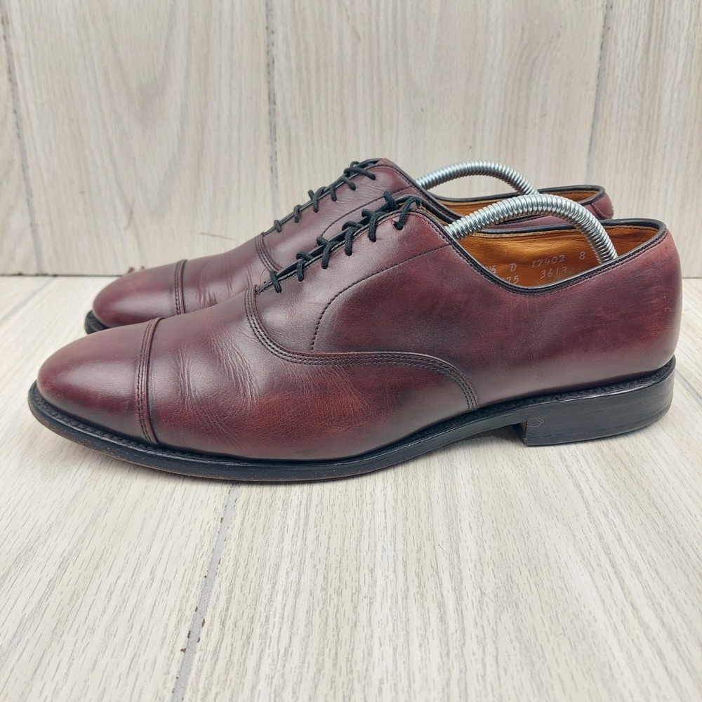 Allen Edmonds Park Avenue Mens 9.5 D Burgundy Leather Cap Toe Oxford 5875